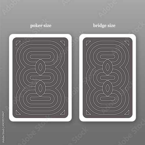 Playing card. Reverse side. Poker size and bridge size.