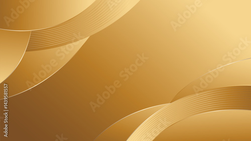 Elegant Gold Background with Abstract Smooth Curves in Luxury Style. Suitable for templates, banners, cards, covers, awards, sales, events, websites, pages and more