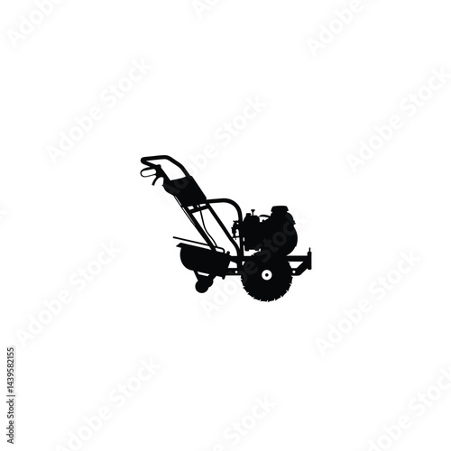Concrete Cutting Machine silhouette on white background