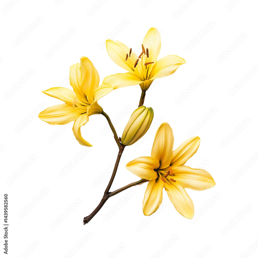 Obraz premium Yellow lily flowers with buds create vibrant and cheerful display