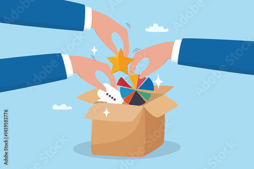 Consolidate report or combine data, integration or connection to get solution for success, union, blend or join research, collaboration or optimization, hand put data or graph consolidate in the box.