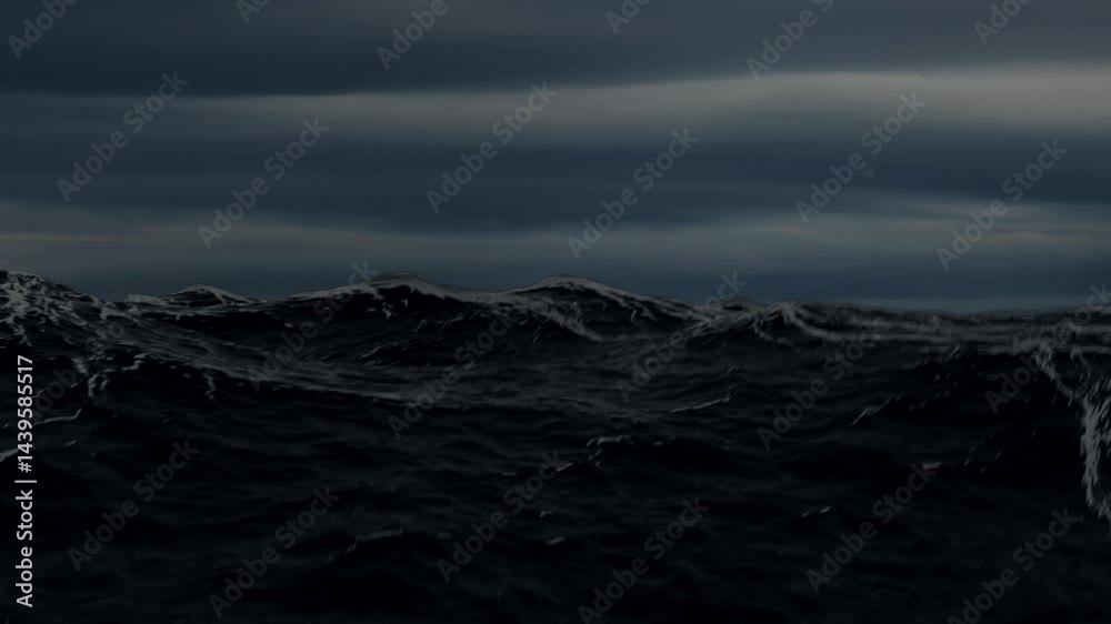 Tormenta electrica en el oceano o en el mar con un rayo cayendo