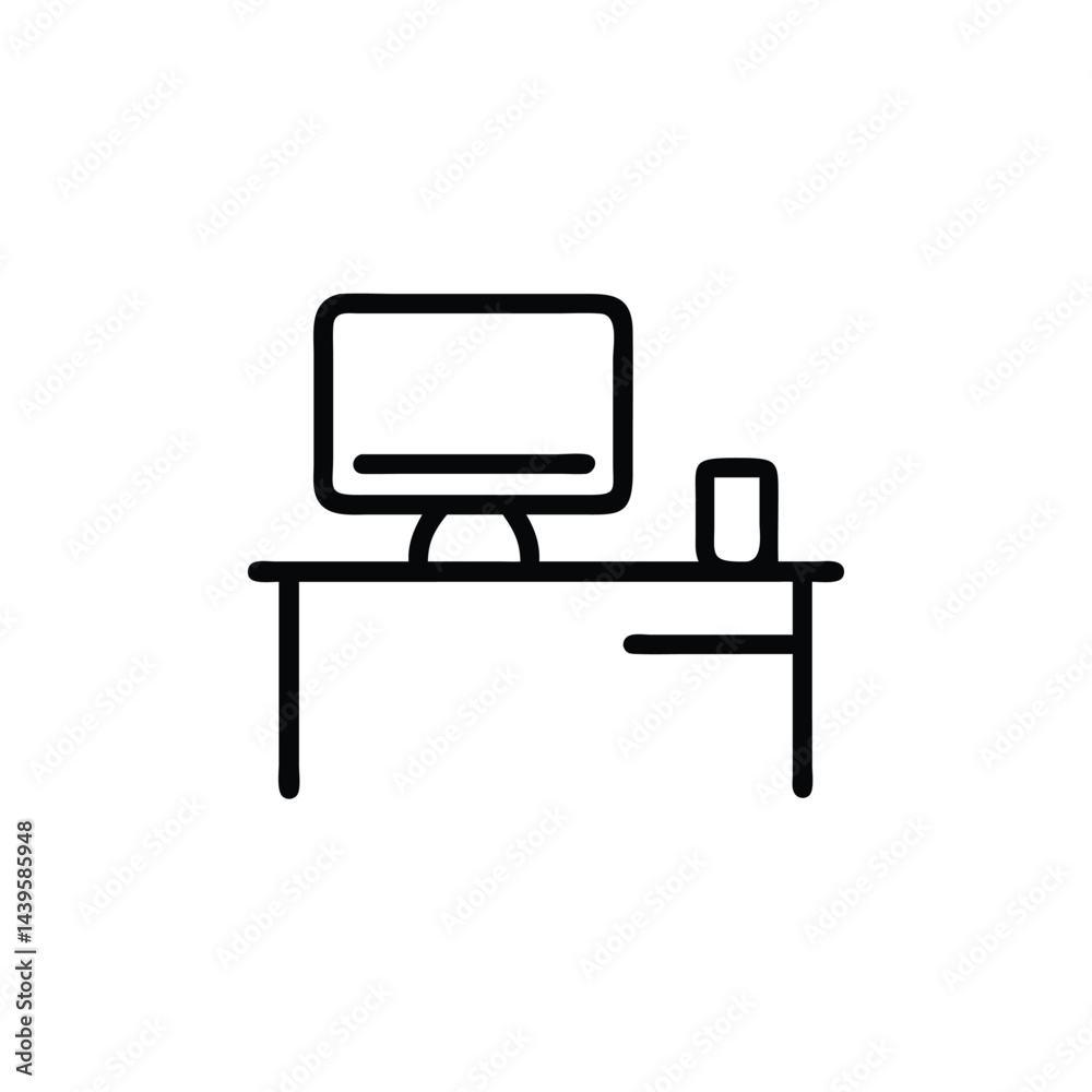 desk with computer on white background for web and graphic design desk with computer on white background for web and graphic design