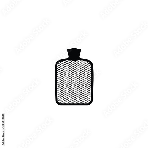 Hot Water Bottle silhouette on white background
