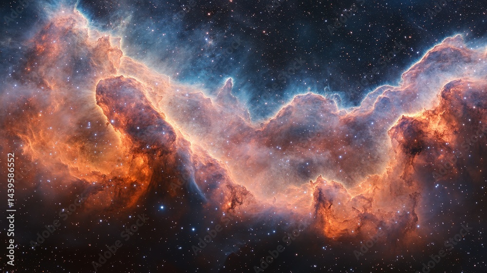 Fototapeta premium Colorful cosmic nebulae with vibrant hues.