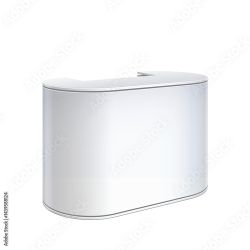 Promotion counter, Retail Trade Stand Isolated on the white background. MockUp Template For Your Design. Vector illustration.