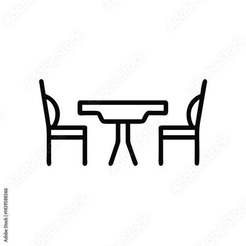 dining table with chair on white background for web and graphic design