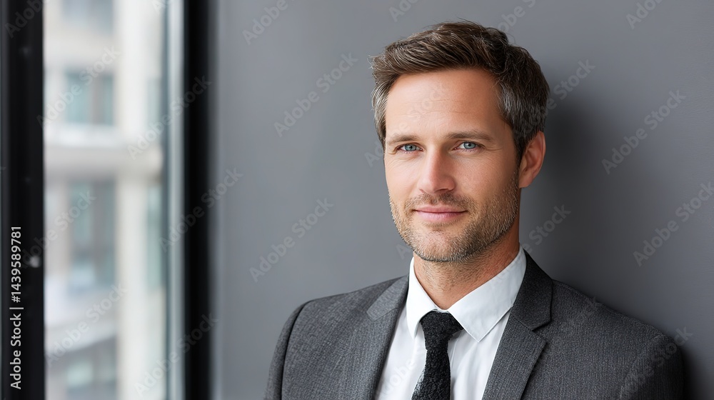 Confident businessman in formal wear with a warm smile, embodying professionalism and success
Confident businessman in formal wear with a warm smile, embodying professionalism and success