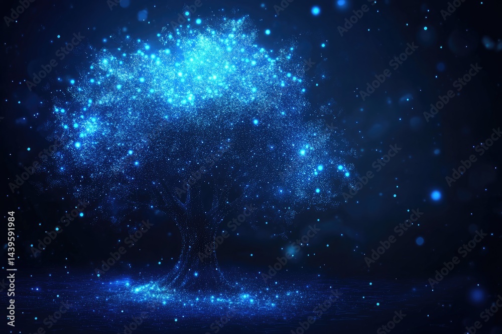 Naklejka premium Glowing digital tree