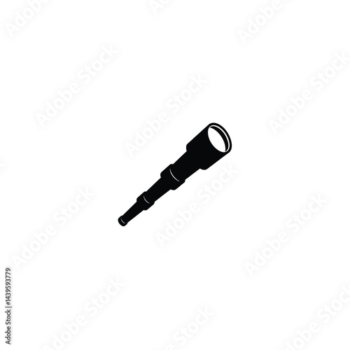 Spyglass telescope silhouette on white background