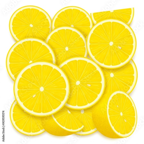 lemon slices isolated on white