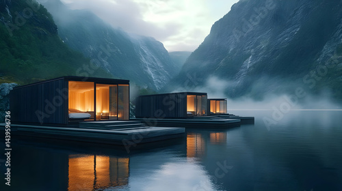 Secluded Floating Cabins with Stunning Mountain Views