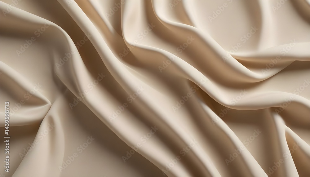 Obraz premium A close-up of beige fabric, its smooth folds creating a visually appealing and soft texture.