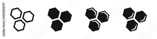 Honeycomb vector icons. Honey icons. Honeycomb symbols. EPS 10