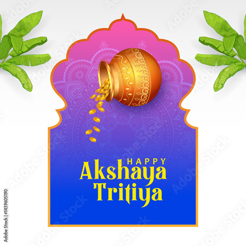 Happy Akshaya Tritiya religious festival of Hindu India celebration