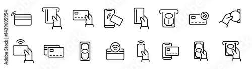Payment icon set. Payment vector icons. Money transfer. Payment options. Finance concept icons.