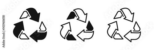 Recycling arrow icon set.Recycle symbols. EPS 10