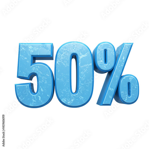Stylized Blue 50 Percent Typography Discount Offer Half Price Sale Promotion photo