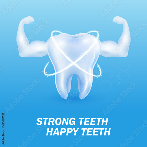 happy strong healthy teeth showing dental and oral hygine. Teeth Whitening Healthcare and Medical Concept
