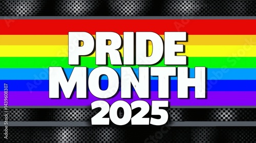Obraz na płótnie Pride Month 2025 on Rainbow Flag Background w salonie