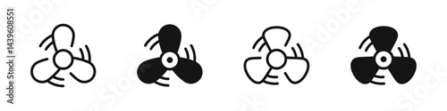 Fan icon set. Ventilator icons collection. Cooler icon. Propeller vector icon set. EPS 10