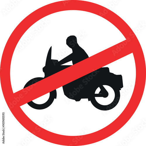 no motorbike sign forbidden on a white background