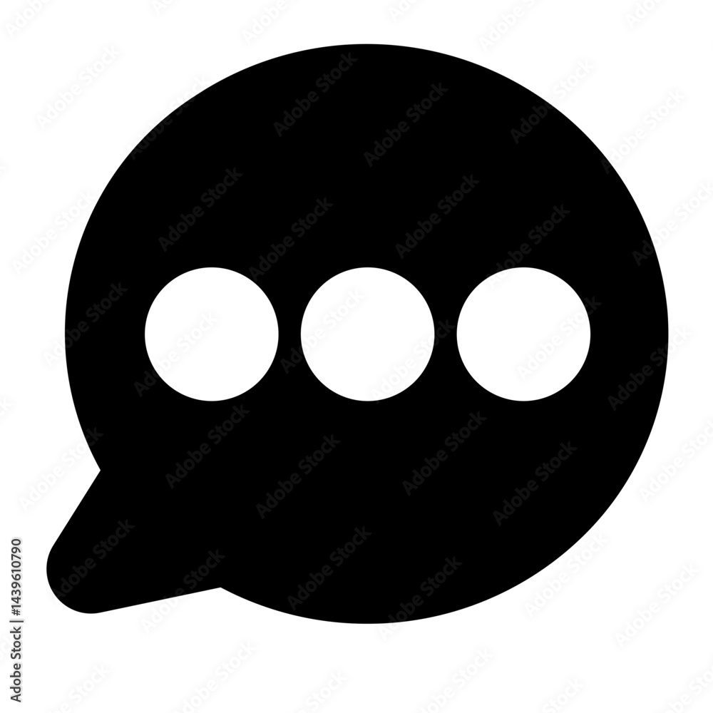 Fototapeta premium Simple chat bubble icon symbolizing messaging and communication applications in digital design.