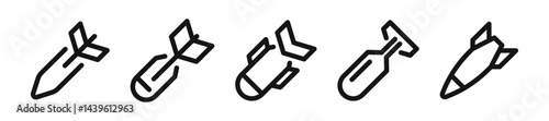 Air bomb icons. Air bomb vector icon. Aerial bomb silhouettes. EPS 10 photo
