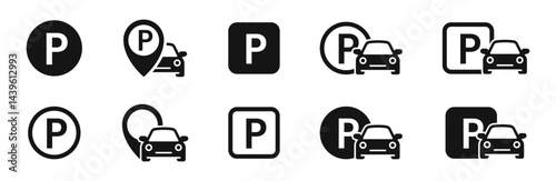 Car parking sign. Car parking vector icons. Parking sign set. EPS 10