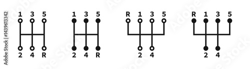 vvCar manual transmission icons. Vector icon of car transmission. Manual transmission vector icons. EPS 10