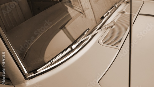 Vintage Classic Car Close-Up Sepia Tone Elegance Retro Automotive Concept