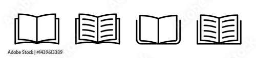 Book vector icon set. Book symbol collection. Book silhouette. EPS 10