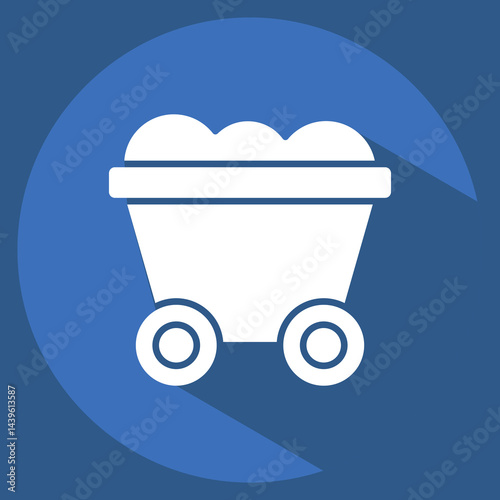 Icon Coal. related to Industry symbol. long shadow style. design editable