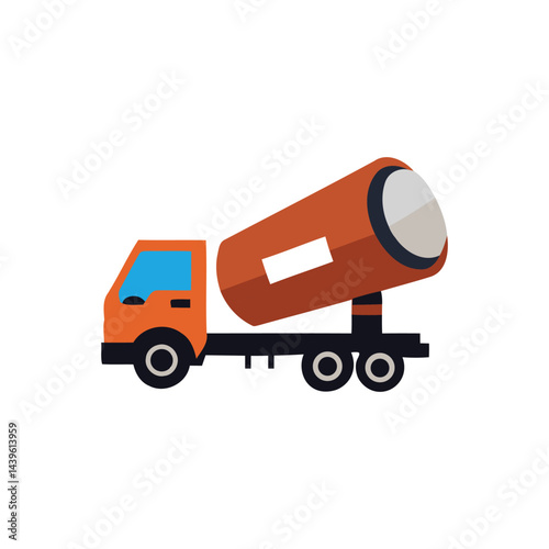 Simple Concrete Mixer Truck Vector Illustration
