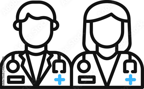 Vector illustration of doctor or nurse. Medical assistant