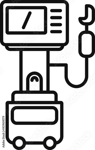 Medical Ventilator Glyph. Medical Machine. Medical Apparatus. Medical device