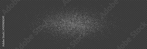 White oval trace of powder splashing on surface in perspective. Snow, sugar or salt texture. Sifted flour on table or countertop. Vector illustration