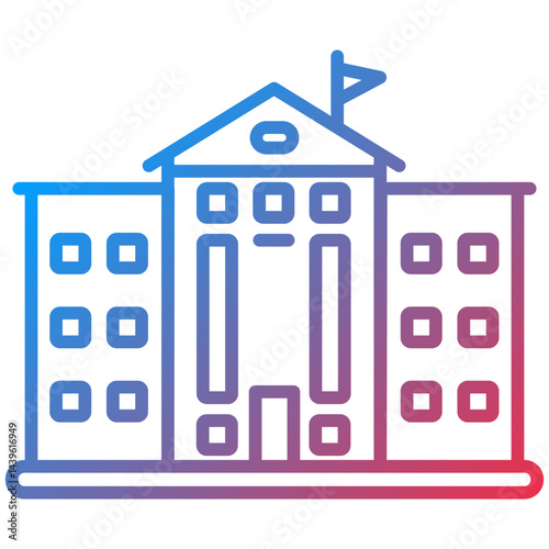 School line icon style