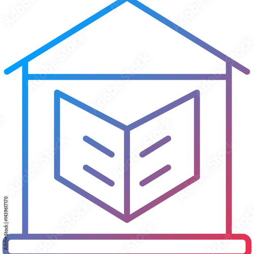 Home Schooling line icon style