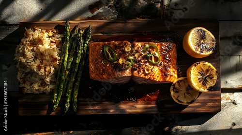 Savor the Flavor: Grilled Salmon with Lemon Asparagus and Rice Pilaf