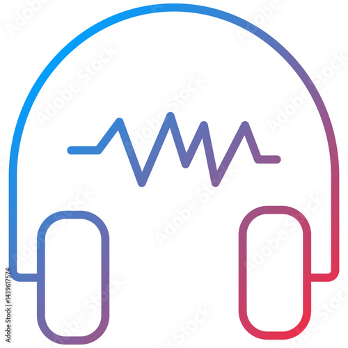 Headphones line icon style