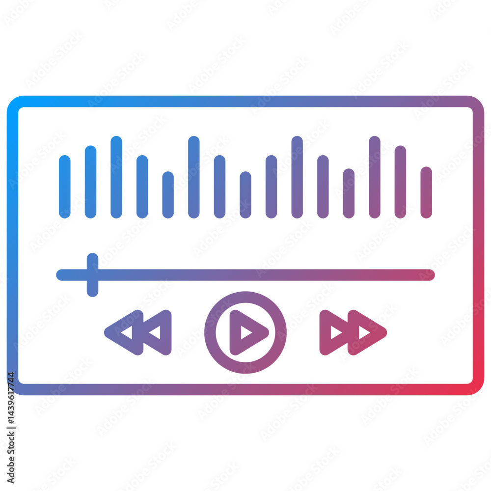 Fototapeta premium Audio Player line icon style