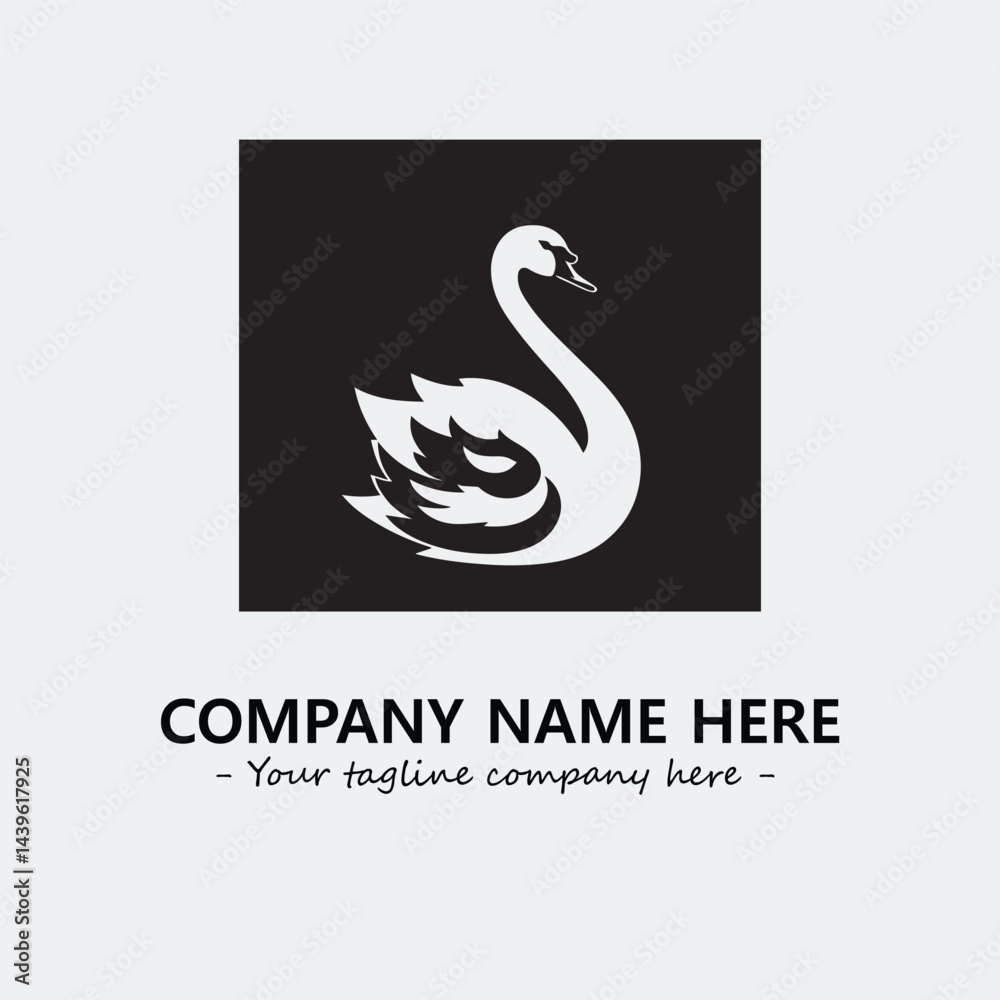 Swan Silhouette Logo Company Design Illustration Vector Graphic Image Swan Silhouette Logo Company Design Illustration Vector Graphic Image