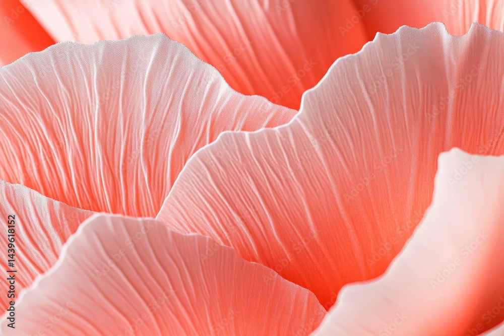 Close-up view of delicate, textured flower petals in soft pinks. Close-up view of delicate, textured flower petals in soft pinks.