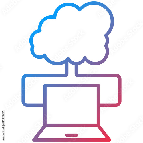 Cloud Computing line icon style