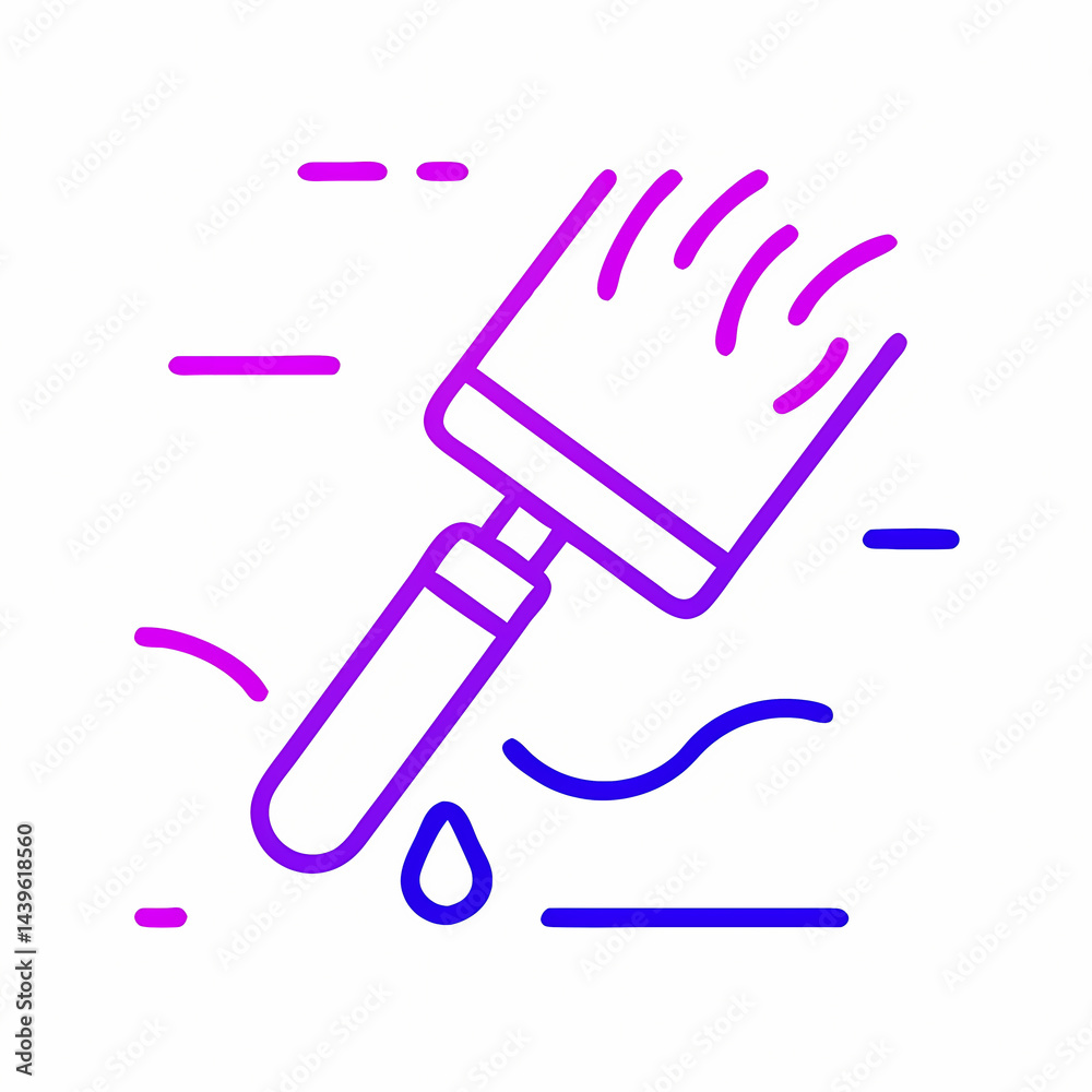 Dynamic Paintbrush Icon: Gradient Design Element Dynamic Paintbrush Icon: Gradient Design Element