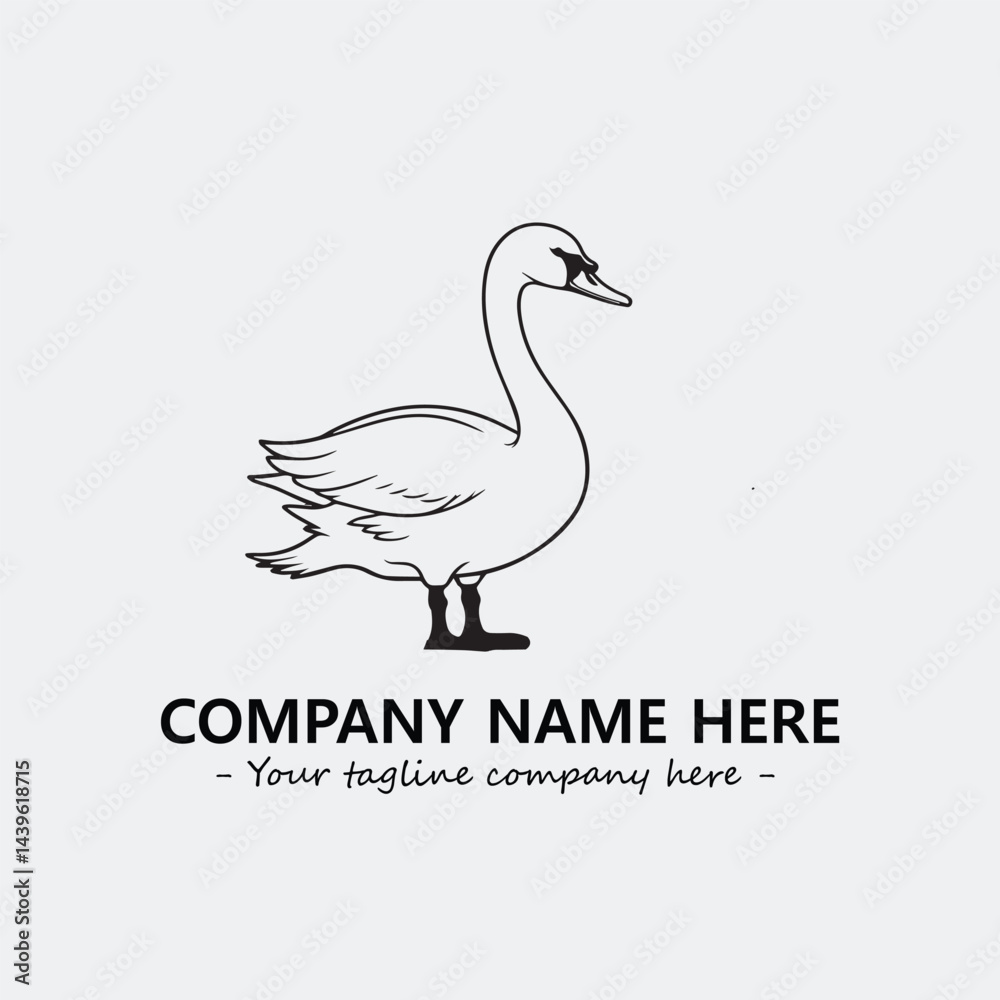 Fototapeta premium Swan Silhouette Logo Company Design Illustration Vector Graphic Image