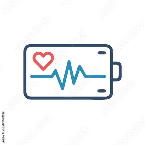 heartbeat ekg on white background for web and graphic design
