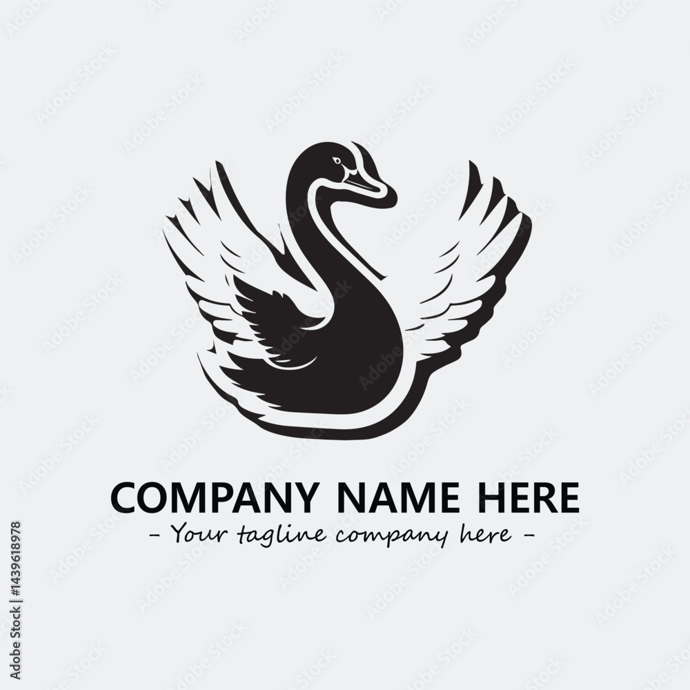 Obraz premium Swan Silhouette Logo Company Design Illustration Vector Graphic Image