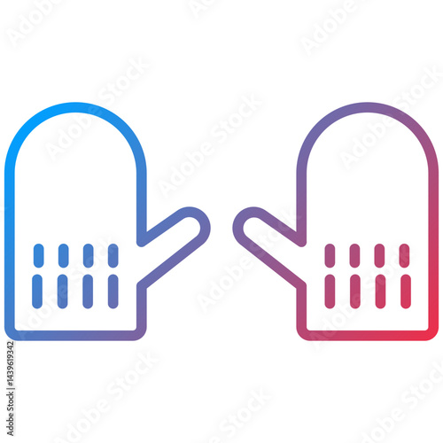 Oven Mittens line icon style